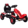 Kids Pedal Go Kart, Ride-On Car with Adjustable Seat, Rubber Wheels, Red