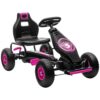 Kids Pedal Go Kart with Adjustable Seat Inflatable Tires Pink