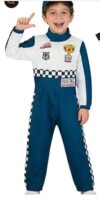 Kids Race Car Driver Costume Set for Boys and Girls with Jumpsuit and Cap