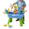 Kids Sand and Water Table with Fishing Game - Outdoor Sensory Play Table