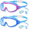 Kids Swim Goggles with Earplugs and Nose Clip, Anti-Fog UV
