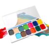 Kids Watercolor Paint Set - 12 14 18 Colors | Round Painting Kit with Brush