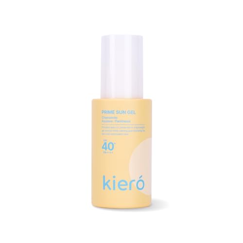 Kiero Prime Sun Gel - Lightweight, Hydrating & Soothing Gel Moisturizer with Chamomile, Azulene & Panthenol - Vegan, Non-Greasy Sun Shield with Matte Finish for Oily & Combination Skin (1.69 fl oz)