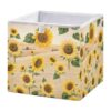 Kigai Cube Storage Basket 11x11x11 Inch, Collapsible Fabric Storage Bin