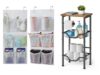 KIMBORA Narrow Over the Door Organizer 2 Packs White and Toilet Paper Holder Stand with Storage Brown