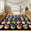 Kimicole 30 Seats Classroom Rug for Elementary Preschool 10x12 Animal Black