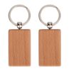 KIMISS Wooden Key Chain, Compact Beech Tags for DIY (Rectangular size