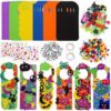 KIMOBER 24 Pcs Halloween EVA Foam Sticker Craft Kits in 6 Colors, Handmade Door Hanging Decorations with Designs for Kids Classroom Party, DIY Holiday Decor for Boys and Girls