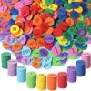 Kingdder Place Value Disks 10 Decimals to Whole Numbers Counting Chips for Kids Base 10 Place Value Manipulatives Math Counters Discs Set for Elementary School Math Supplies(1000 Pcs)