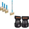 King Origin Deck Stain Brush with Pole, and a Pair of Knee Pads