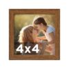 KINLINK 4x4 Picture Frame Brown, 4x4 without Mat, Photo Frames for Wall, Office, Brown Picture Frames for Wall & Tabletop Display
