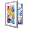 KINLINK 8.5x11 Kids Art Frame, Grey Solid Wood Artwork Frames