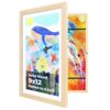 KINLINK 9x12 Kids Art Frame, Natural Solid Wood Artwork Frames