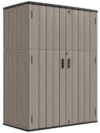 KINYING Outdoor Storage Cabinet Waterproof, 57 Cu.ft Resin Vertical Outdoor Storage Shed for Patio Furniture, Garden Tools, Pool Accessories, Mower Storage (Brown)