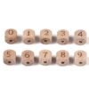 KISSITTY 200pcs Number Beads Large Hole Cube Wood Beads 12mm