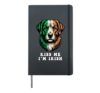 Kiss Me I'm Irish Flag St Patricks Day Golden Retriever Hardcover Journal, Black
