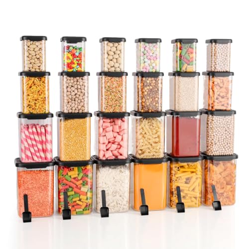 Kitchen Storage Set Of 24 Airtight Containers Set For Kitchen Storage And Containers Box For Pantry Organization And Container For Kitchen Storage Containers Set of 24-(350ml+650ml+950ml+1400 ml)