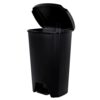 Kitchen Trash Can 12.1 Gallon Plastic Step Garbage Bin, Black