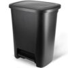 Kitchen Trash Can 20.1 Gallon Plastic Step Garbage Bin, Black