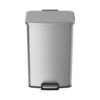 Kitchen Trash Can, Stainless Steel Step Garbage Bin with Soft Close Lid, Silver