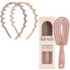 Kitsch Zig Zag Headbands & Flexi Flow Detangler Brush Hair Bundle