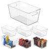 KJIXYUNG Clear Fridge Organizer Bins with Handles, 6 Pack 9.5×5×4.5 Inch