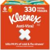 Kleenex Anti-Viral Facial Tissues, 6 Cube Boxes, 55 Tissues per Box (Pack of 6)