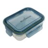KLYENOVA Containers for household use, Glass Food Storage Container with Snap Lock Lid, Reusable Kitchen Storage Box, 15.5 x 12 x 6 cm