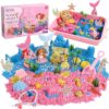 KNASON Mermaid Sensory Bin, Play Sand Kit for Girls and Boys Ages 3 4 5 6 7
