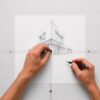 Koala Tools Perspective Ruler (10") – Portable 3-Point Perspective Drawing Tool with Repositionable Vanishing Point Pegs and Transparent Pivoting Rulers for Architecture, Art & Design