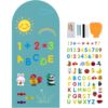 KODIA Magnetic Wall Decal for Learning & Creativity, Magnetic Play Wall with Chalk, Magnets, Letters & Numbers, Educational Chalkboard for Kids, Home, Classroom & Homeschool
