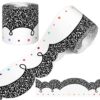 Kolldenn 68.9ft Black and White Bulletin Board Border Black White Squiggles and Stripes Classroom Borders Trim Rolled Die Cut for Bulletin Board Chalkboard School Teachers Wall Decor(Composition Dots)