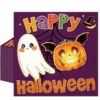 Konsait Purple Halloween Napkins 50 Pack, Cute Pumpkins Ghost Napkins for Halloween Party, Birthday, Festival Table Decorations, 6.5 x 6.5 Inches
