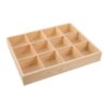 KONTONTY Wooden Drawer Organizer with 12 Compartments, Beige and Sock Storage Box, Compact and Sturdy Wardrobe Divider for Clothing Storage