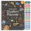 KONVINIT Student Planner 2026-2027, 1.1" x 8.5" Academic Planner Calendar 2026 (July 2026 - June 2027), 12 Months Weekly & Monthly Planner with Stickers & Twin-Wire Binding for Homework, School Supplies, Teachers & Students, Black