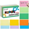 Koogel 180Count Index Cards 4x6Inch, Colored Large Flash Cards for Studying