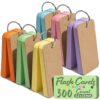 Koogel 300PCS Flash Cards with Ring, Colored Index Cards, 2.2 x 3.5 Inch