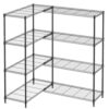 KoreJet 4-Tier Metal Storage Shelving Unit, 1200 lbs Heavy-Duty Adjustable Wire Shelves, Horizontal or L-Shaped Garage Shelving, Black, 33.5" W x 15.8" D x 59.5" H