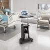 KORVYAL Adjustable Height Sit to Stand Desk with Wheels & Storage, Graphite