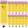 Kosiz 120 Pcs Cute Pencil Bookmarks Ruler Bulk Gifts Back to School Gifts Classic Yellow Spiritual Reading Rulers Party Favors for Classroom Rewards Booklover Students Office Favors