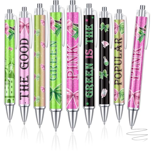 Kosiz 48 Pcs Witch Ballpoint Pens Bulk Back to School Pens Gifts Princess and Witches Classroom Rewards Pink Green Ballpoints for Home School Office Summer Birthday Baby Shower Party Supplies