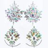 Kotbs Rhinestone Breast Jewels - 2 Pack Self-Adhesive AB Crystal Body Gems & Chest Stickers - Sparkle Body Jewelry for Rave, Music Festival, Halloween & Carnival Party