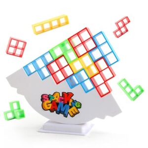 Koyzsen Balance Stacking Attack Block Game, Stack Game for Adult & Kids, Board Games for 2 Players+ Family Games, Perfect for Parties, Travel, Kids & Adults Team Building Blocks Toy, Pack of 48