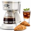 Kozeewarm Coffee Maker, 5 Cup Programmable Drip Coffee Machine-White