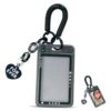 Kpop Photocard Holder Keychain with Spiral Wrist Coil, Camera Shaped ID Badge Card Protector Sleeve with Heart Charm for Bus Card, Credit Card, and Photo Display, Black