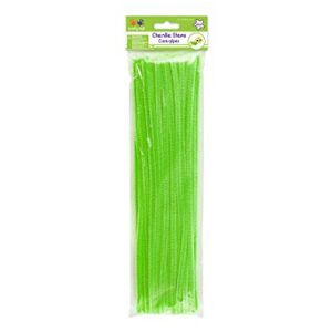 Krafty Kids Chenille Stems (40 Pack), 6mm by 12", Lime Green