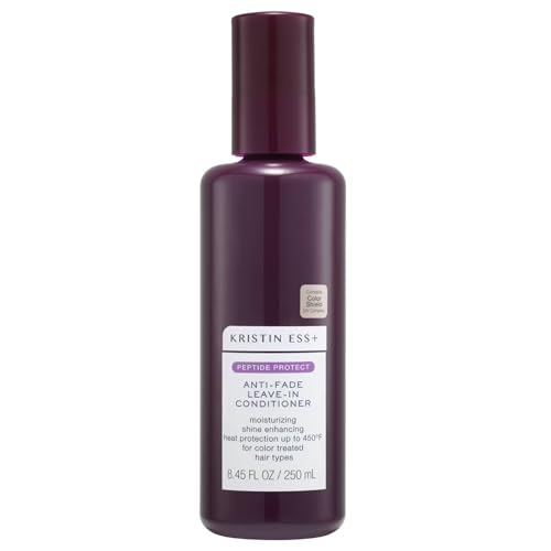 Kristin Ess+ Anti-Fade Moisturizing Leave-in Conditioner w/UV Color Shield & Peptides for Prolonged Color Vibrancy, Lightweight, Anti Frizz Heat Protectant - Sulfate & Paraben Free, Vegan, 8.45 fl oz