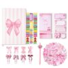 Kroc4vani Pink Bow Stationery Gift Set Sticky Notes A5 Notebook Stickers
