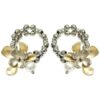 Kronabelle 2 Pcs Beaded Rings, Elastic Pearl Ring and Flower Titanium Steel Band, Stacking Rings Set for Women, Floral Pearl Design, Stretchable Fit, Layered Wear, Polished Look