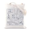 KUIYAI Chemistry Biology Physics Stamp Tote Bag Microbiology DNA Science Gift Stem Education Teacher Gift Lab Technician Canvas Bag (DnStampTS-US)